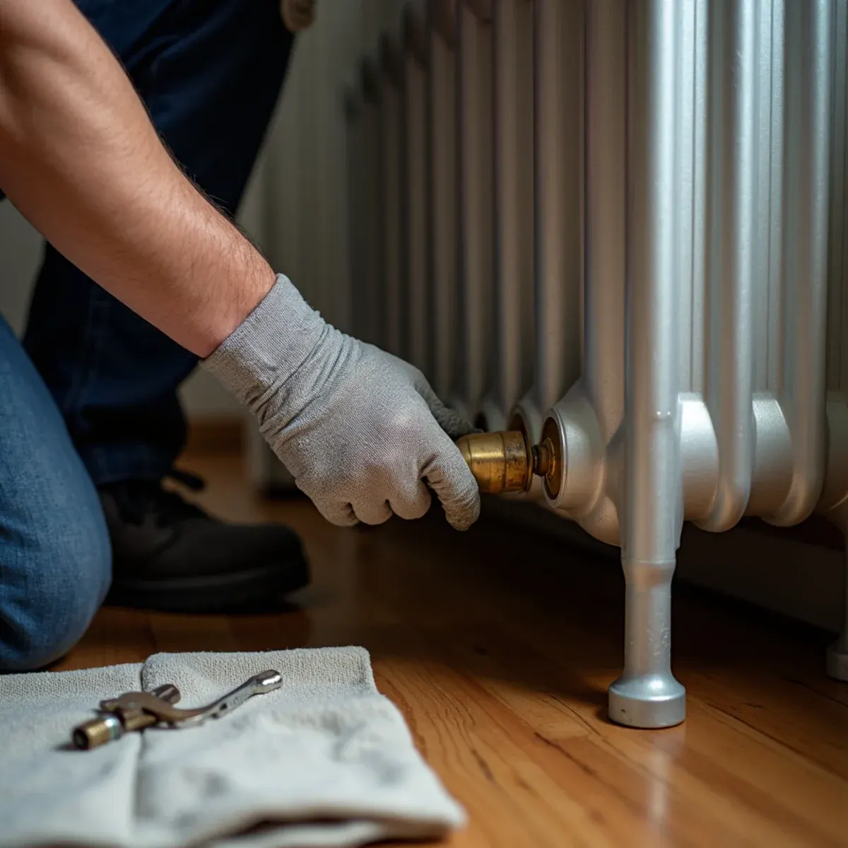Replacing a one-pipe steam radiator air vent in a Pittsburgh home